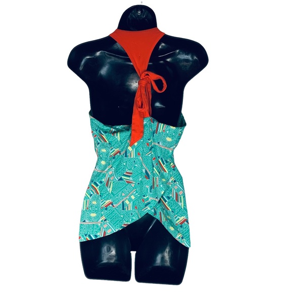 Patagonia W's Kamala Tie Tank Teal Geometric Print Kamala Tie Tank Womens Size S - Picture 2 of 3